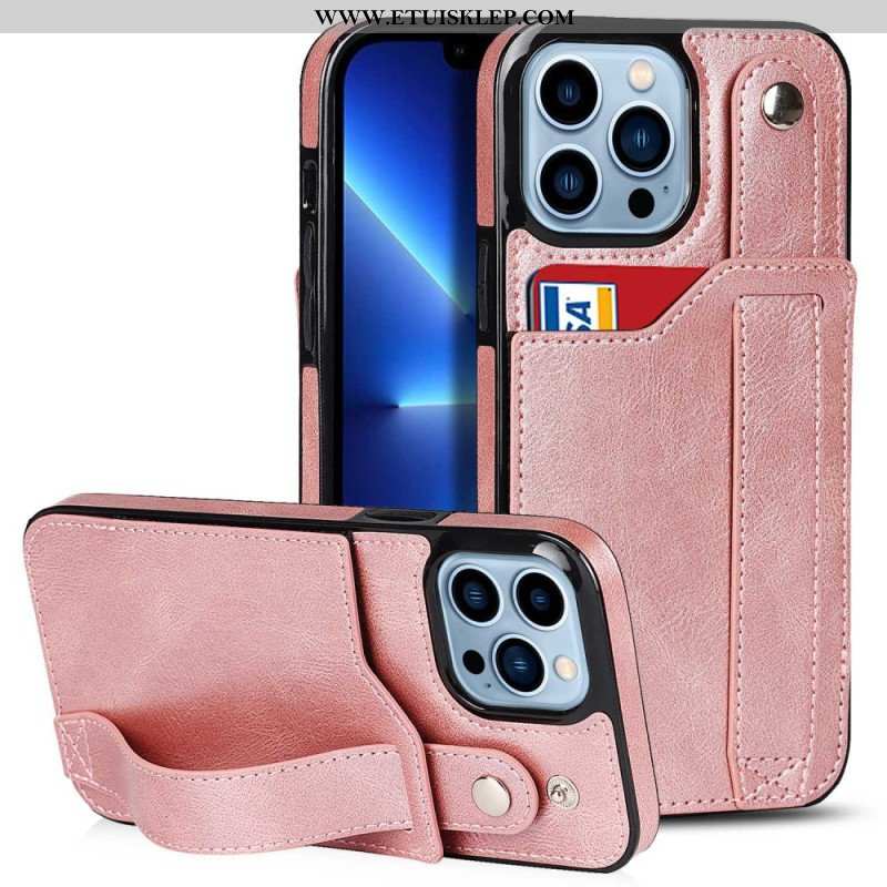 Etui do iPhone 14 Pro Uchwyt Na Kartę Rfid Z Paskiem